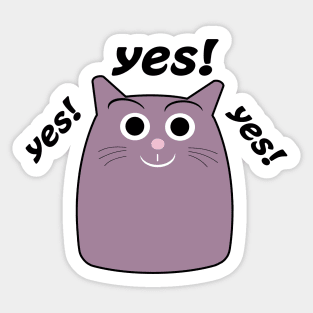 Cute Cat Says Yes Sticker